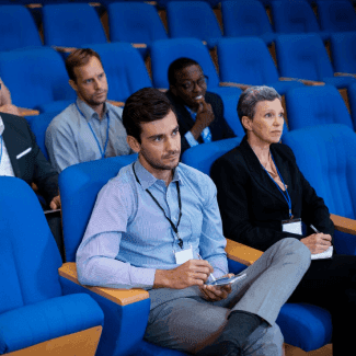 Attendees networking at IC Event